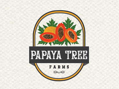 Papaya Firm Logo brand branding creative design graphic graphic design handdrawing handmade illustration logo logo designs papaya papaya farms papaya tree professional simple typography unique vector