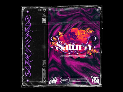 Saturn (premade cover) special edition album albumart chrome type cover coverart design liquid liquify mixtape satan single song texture vintage vinyl