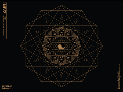 Sacred Geometri 3 art design flat illuminated illustration illustrator lineart logo mandala minimal moon sacred sacred geometry sacredgeometry third thirdeye ui ux vector ying yang