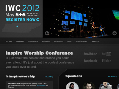 Inspire Worship Conference conference design interstate web