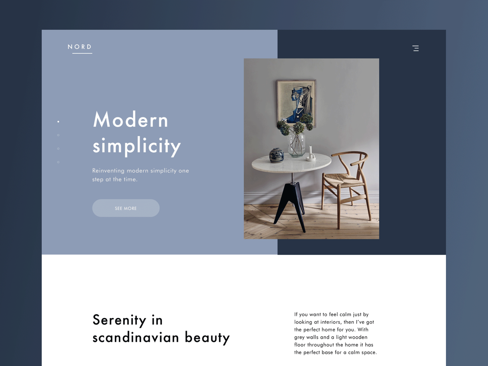 UI Challenge - Nord Interior dark ui interior minimalism minimalistic modern scandinavian style uichallenge uidesign web design