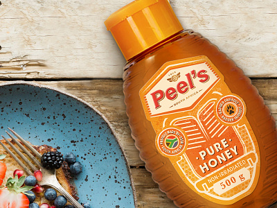 Peel's Honey Upgrade branding honey illustration packaging design pattern south africa strategy vibrant