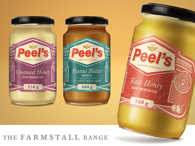Peel's Honey Upgrade: Farmstall Range branding honey logo packaging design peanut butter raw honey south africa strategy vibrant