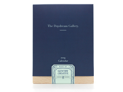 The Daydream Gallery blue boutique calendar 2019 calendar design daydream daydreaming gentry gifting graphic design illustration packaging design south africa tab wood block