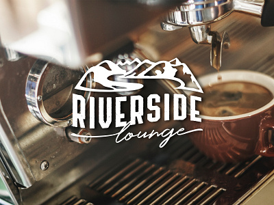 Riverside Lounge branding coffee coffee shop logo design illustration logo lounge swiss mountains vector