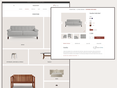 furniture store design minimal ui ux web website