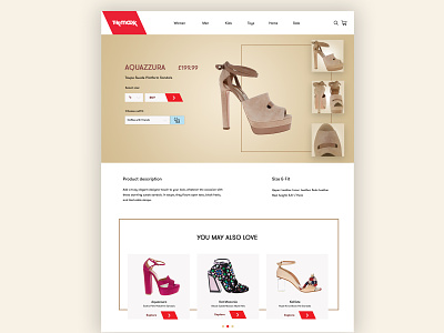 TK Maxx product page redesign clean fashion product website shoes shopping tk maxx ui ux web web design