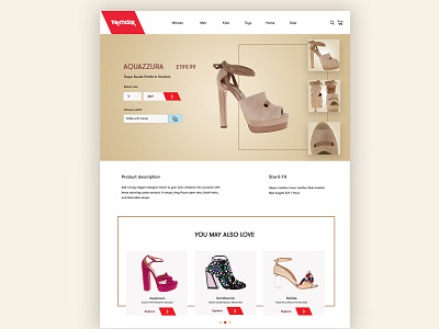 TK Maxx product page redesign clean fashion product website shoes shopping tk maxx ui ux web web design