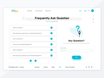 FAQ design flat typography ui web