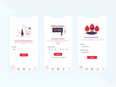 Reset Your Password. design flat mobile app ui