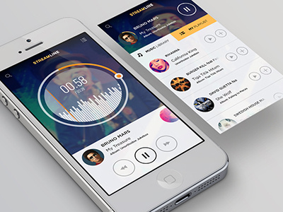 Music Player app design flat music player sound ui ux