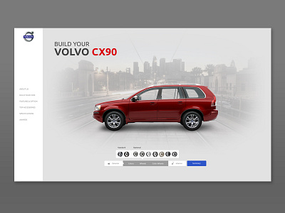 Volvo CX90 Builder Simulator car clean interactive simulator ui ux web design