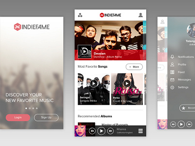 Indiefame app mobile music ui ux