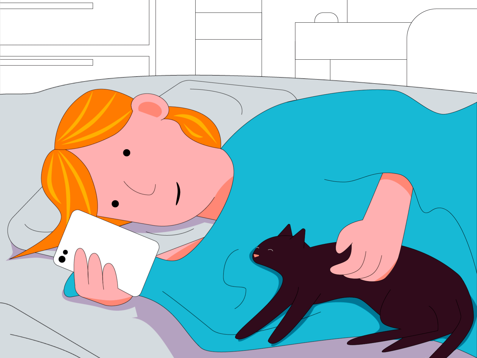Morning routine 2d animation after effects animaiton cat cat illustration flat animation illustration vector