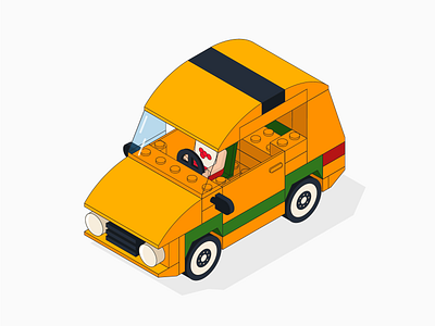 Isometric LEGO car car illustration isometric isometry lego lego car vector vector art vector illustration