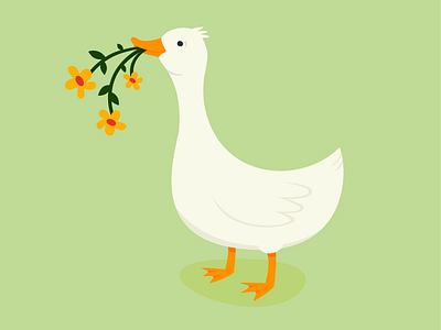 Goose goose 2d art bird character farm flat illustration illustration vector