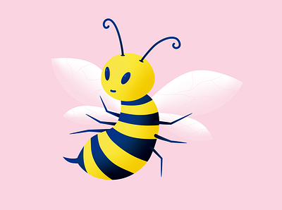 Buzzing 2d art bee character design flat flat illustration illustration insect vector
