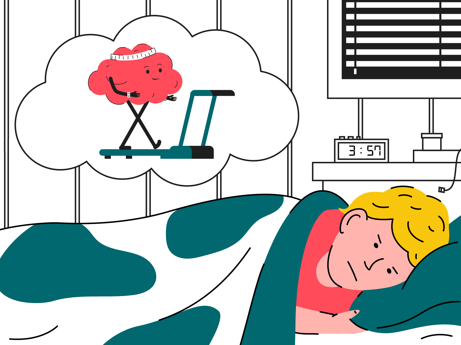 Trying to sleep 2d animation 2d art after effects animaiton design flat illustration funny illustration person sleep vector