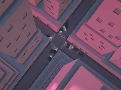 Pink Traffic 3d animation 3d art animaiton