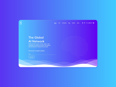 Landing page for an AI Network design front end dev vector web design