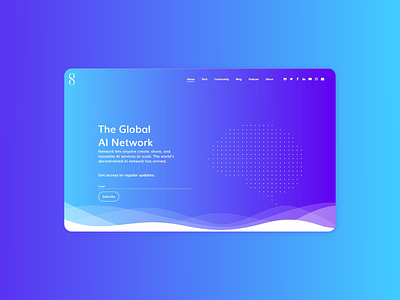 Landing page for an AI Network