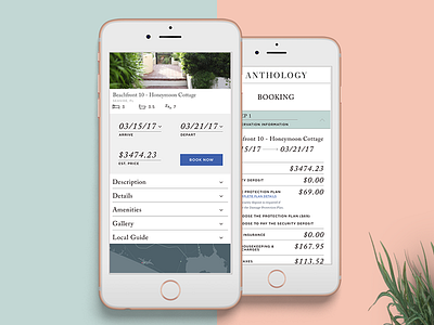 Anthology UI app design hospitality luxury travel ui