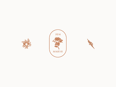 Floral badge brand design floral icon leaf typography