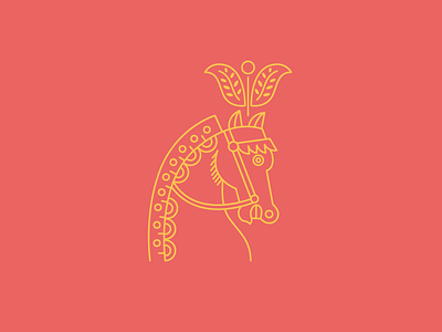 Fancy Equine design fancy horse illustration line scandinavian