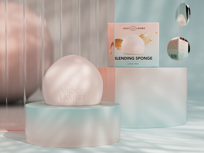 Blending sponge package 3d package product render product visualization