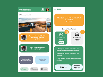 Car Wash App UI Screens