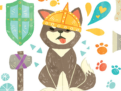 Warrior Dog! dog illustration