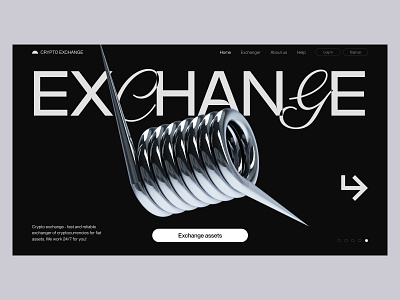 Сrypto exchange layout | Website design-concept 3d brutalism crypto design landing page trending ui web-design website