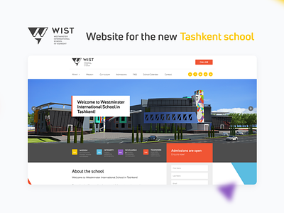 Website for Wist school in Tachkent design flat illustration landing page typography ui ux web website