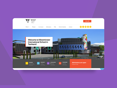 Website for Wist school in Tashkent design flat illustration landing page minimal typography ui ux web website