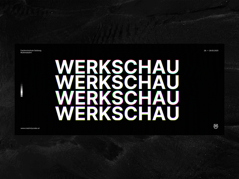 Werkschau — Header Animation digital exibition glitch header minimal motion design motion graphic typography