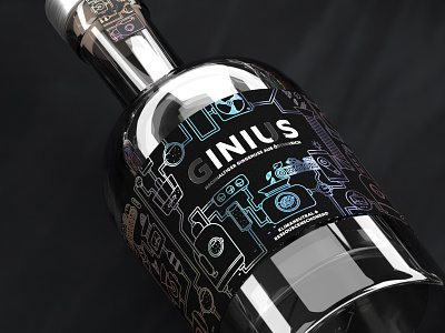 GINIUS — Packaging Design 3d 3d art 3d model 3d modeling 3d render gin illustration packaging packaging design render rendering renderings typography