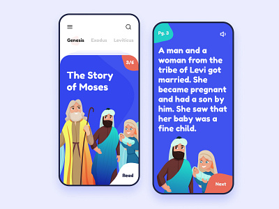 Bible Story for Kids app design figma minimal mobile product ui ux vector