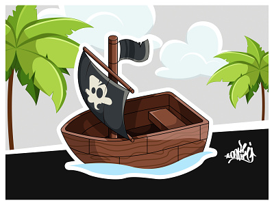 "Pirate" Mobile Game Concept Art cute adorable cute art design flat game app game art game asset illustration pirate pirate ship pirategraphic sticker design vector
