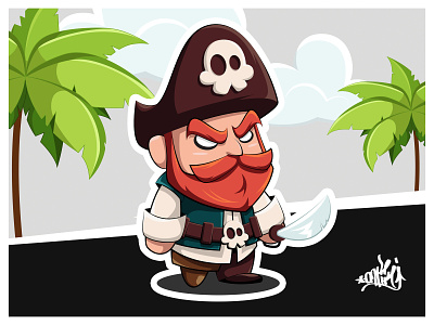 "Pirate" Mobile Game Concept Art cute adorable cute art design flat illustration pirate pirategraphic sticker design vector