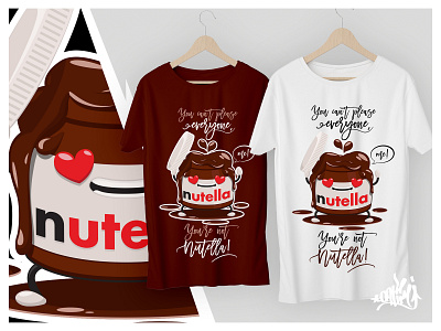 Nutella T-Shirt and Sticker Design cute adorable cute art design flat illustration sticker design tshirt art tshirt design tshirtdesign vector