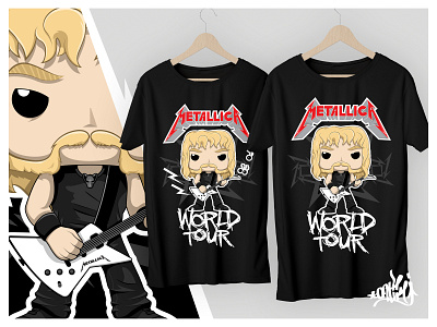 Metallica Funko Pop! Sticker and T-shirt cute adorable cute art design flat illustration sticker design tshirt art tshirt design tshirtdesign vector