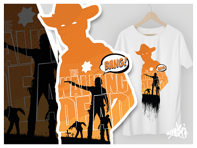 The Walking Dead Fan T-Shirt Design design flat illustration sticker design tshirt art tshirt design tshirtdesign vector