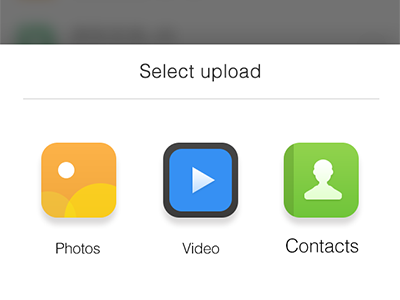 Upload file types icons three