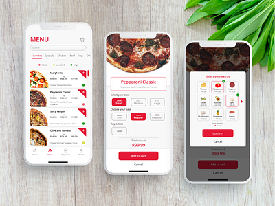 Pizza App app design illustration ui ux