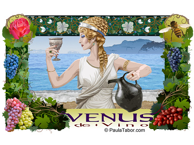 Venus De Vino design digital illustration poster art