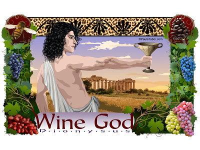 Wine God Dionysus art design digital illustration poster art