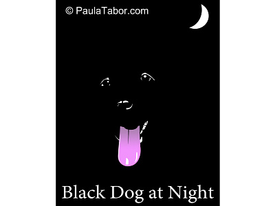 Black Dog At Night art cartoon digital dog illustration humorous illustration illustration