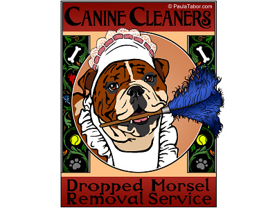 Canine Cleaners art art nouveau design digital dog humorous illustration illustration poster art