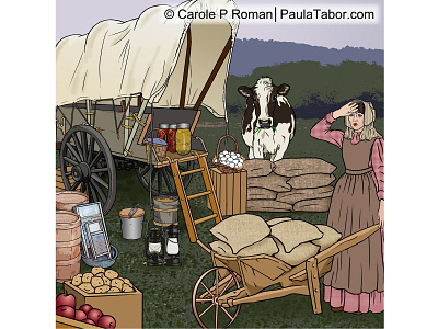 American West Supplies america american history children book illustration digital illustration kids books pioneer wagon