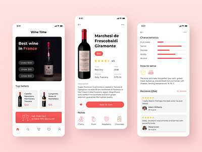 Wine Shop App app app design application clean clean ui interface mobile app mobile design product shop ui ux wine